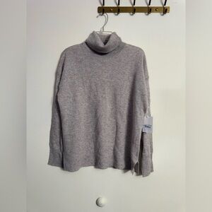 Nordstrom Heather Gray 100% Cashmere Turtleneck Sweater NWT XL